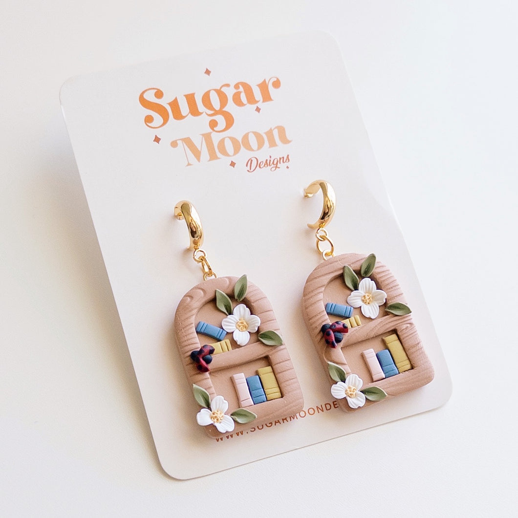 Spring Bookshelf Earrings